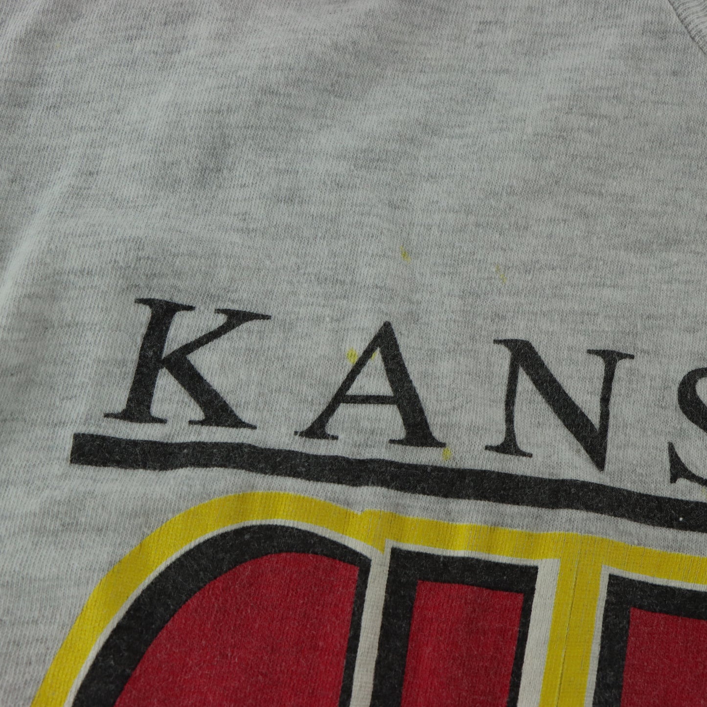 Vintage 1995 Kansas City Chiefs Light Heather Grey Single Stitch Football Tee (L)