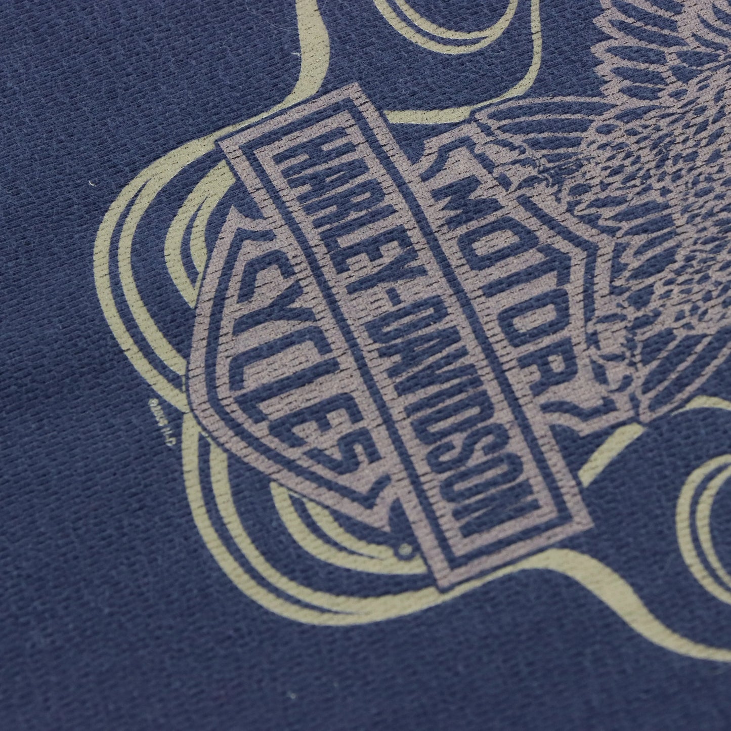 Vintage HARLEY DAVIDSON Y2K Flame Eagle Waffle Thermal Long Sleeve T-Shirt (XL)