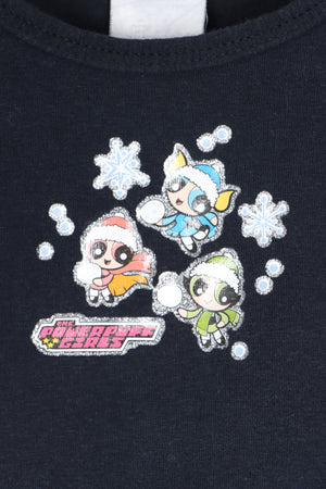 The Powerpuff Girls Winter Snow Glitter Cropped Tank Top (XS)