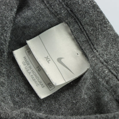 NIKE Embroidered Swoosh Logo Grey & Black Tee (XL)