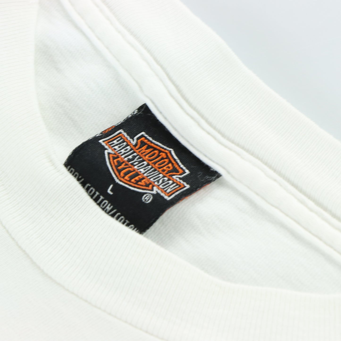 HARLEY DAVIDSON Y2K Dragon Yin Yang Logo White Motorcycle Tee (M-L)