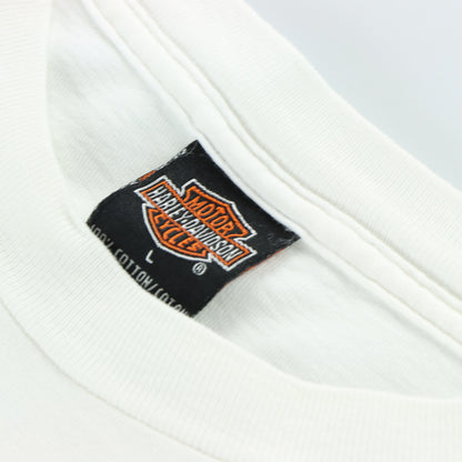 HARLEY DAVIDSON Y2K Dragon Yin Yang Logo White Motorcycle Tee (M-L)