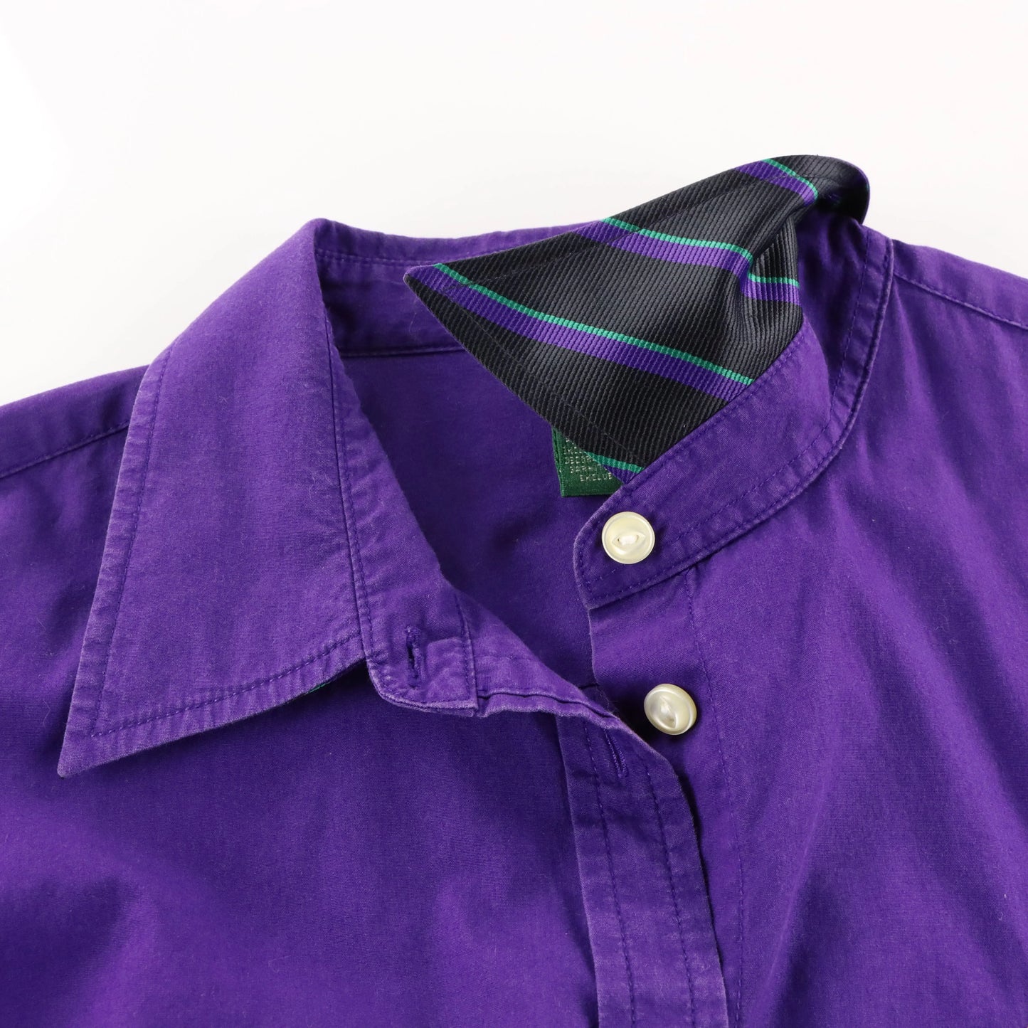 RALPH LAUREN Jeans Company Purple & Gold Embroidered Equestrian Crest Long Sleeve Button Up Shirt (Women's L)