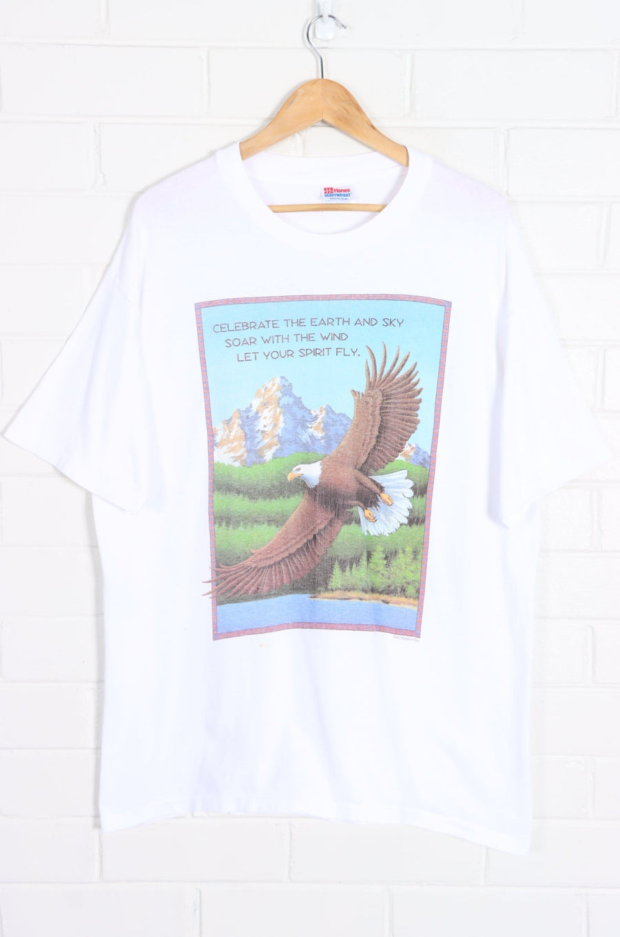 1994 Eagle Earth & Sky Single Stitch Human-i-Tees T-Shirt USA Made (XL)