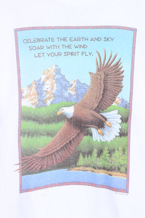 1994 Eagle Earth & Sky Single Stitch Human-i-Tees T-Shirt USA Made (XL)