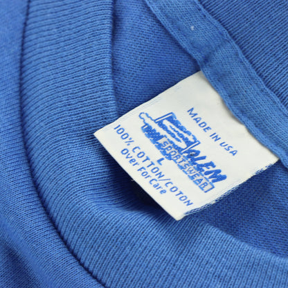 1992 DETROIT LIONS 'The Roar Is Restored' NFL USA Made Blue T-Shirt (M-L)