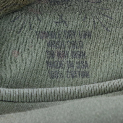 Rare AFFLICTION Vintage USA Made Khaki Green Y2K Samurai Tee (M)