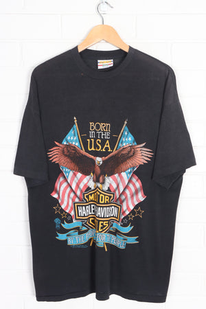 HARLEY DAVIDSON 1989 "Born In The USA" Paper Thin Single Stitch T-Shirt (XL)