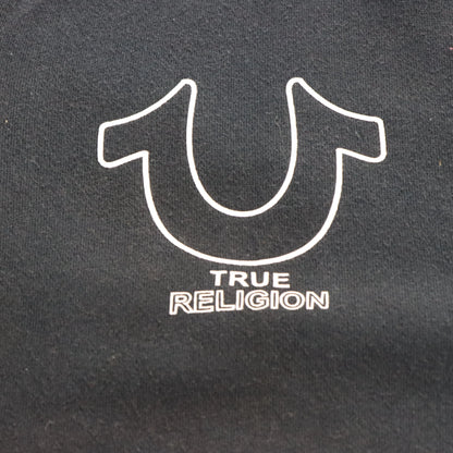 Vintage TRUE RELIGION Y2K Black & White Horseshoe Logo Sweatshirt (XXL)