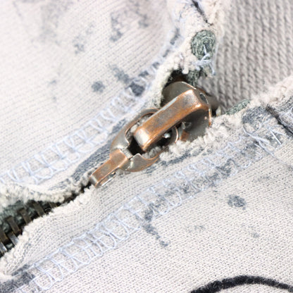 Vintage AFFLICTION Y2K 'Aficionado' Distressed Grey Sweatshirt (XL-XXL)