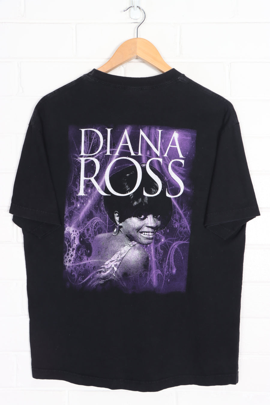 Diana Ross Front Back Black T-Shirt (L)