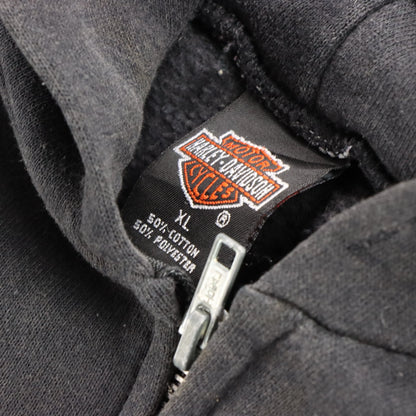 Vintage HARLEY DAVIDSON 1992 'American Legend' 50/50 USA Made Hooded Motorcycle Sweatshirt (XL)