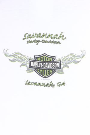 HARLEY DAVIDSON Retro Logo Raglan Baby Tee USA Made (Women's XL)