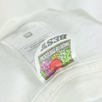 Vintage 'Don't Worry Be Happy' Emoji USA Made White Tee (XL)