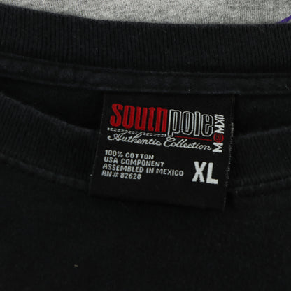 SOUTHPOLE Y2K Grunge Plaid Large Logo 100% Cotton T-Shirt (XL)