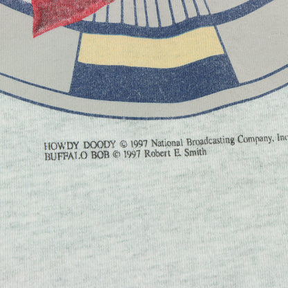 Vintage 1997 Howdy Doody & Buffalo Bob USA Made Light Grey T-Shirt (XL TALL)