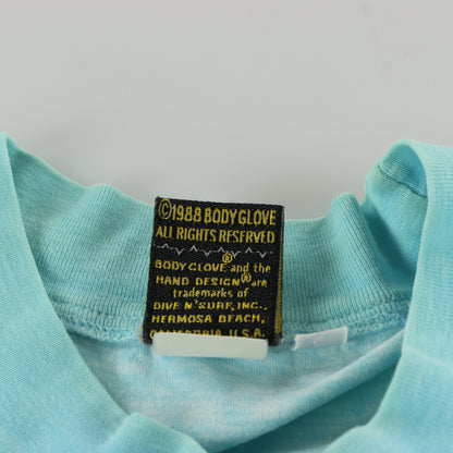 BODY GLOVE Neon All Over Print Retro 80's Surfing Tee (L)