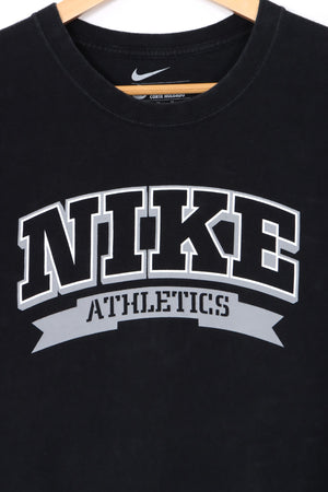 NIKE Athletics Spell Out Logo Black Loose Fit T-Shirt (M-L)