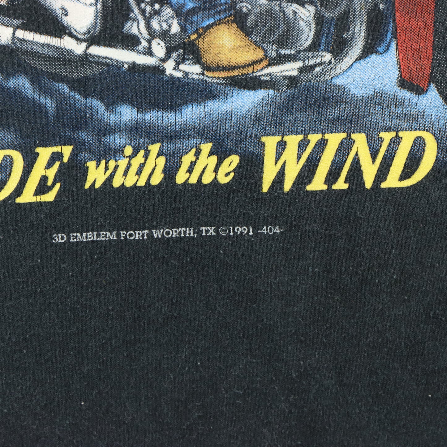 Vintage 90's HARLEY DAVIDSON x 3D EMBLEM "Ride With The Wind" Single Stitch Spring Rally Tee USA Made (L-XL)