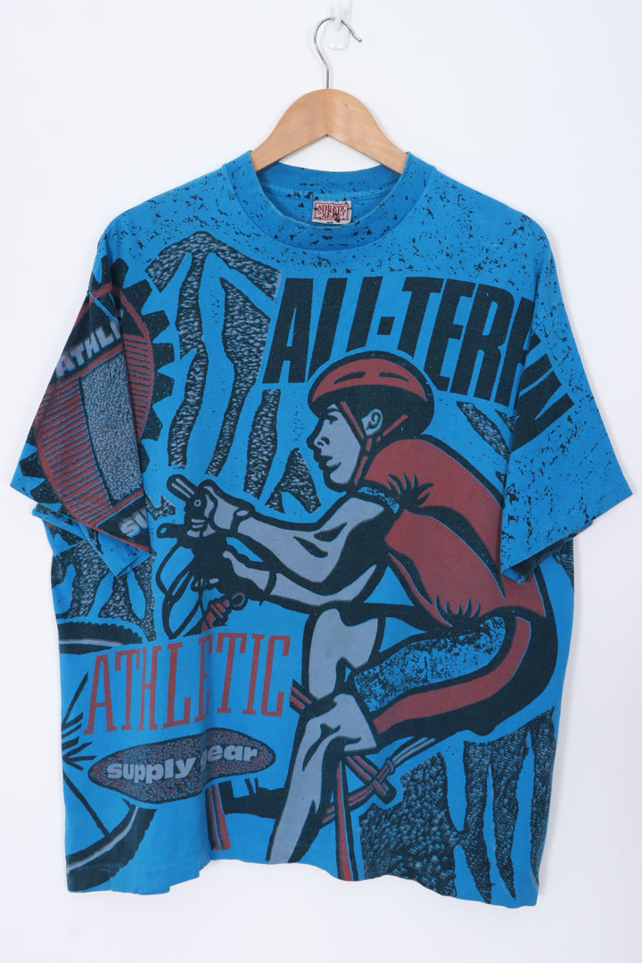 Athletic Supply Gear 90s 'All Terrain' All Over Single Stitch Oversized T-Shirt (XL-XXL)