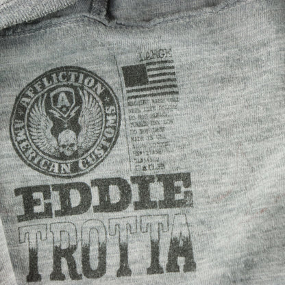 AFFLICTION x EDDIE TROTTA Grey Double Sided 'American Customs' 1/4 Button USA Made T-Shirt (L)