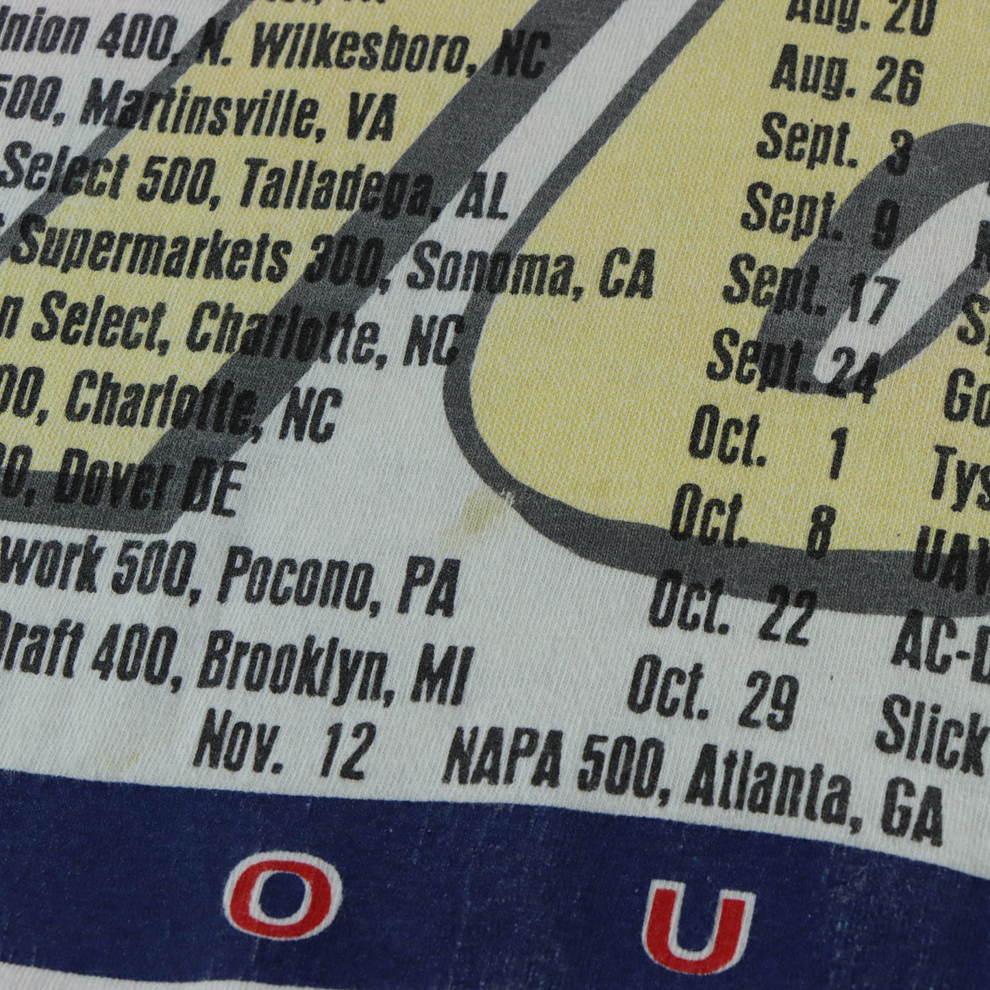 Vintage 1995 Ted Musgrave 'Distant Thunder Tour' NASCAR Double Sided White Single Stitch HANES Tee (L)