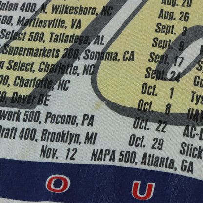 Vintage 1995 Ted Musgrave 'Distant Thunder Tour' NASCAR Double Sided White Single Stitch HANES Tee (L)