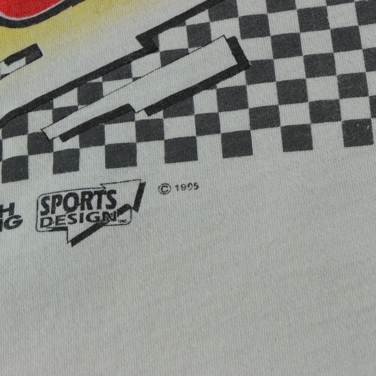 Vintage 1995 Ted Musgrave 'Distant Thunder Tour' NASCAR Double Sided White Single Stitch HANES Tee (L)
