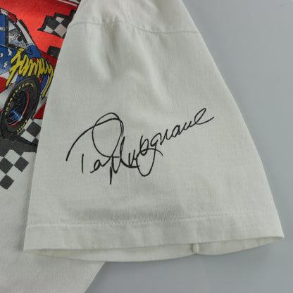 Vintage 1995 Ted Musgrave 'Distant Thunder Tour' NASCAR Double Sided White Single Stitch HANES Tee (L)