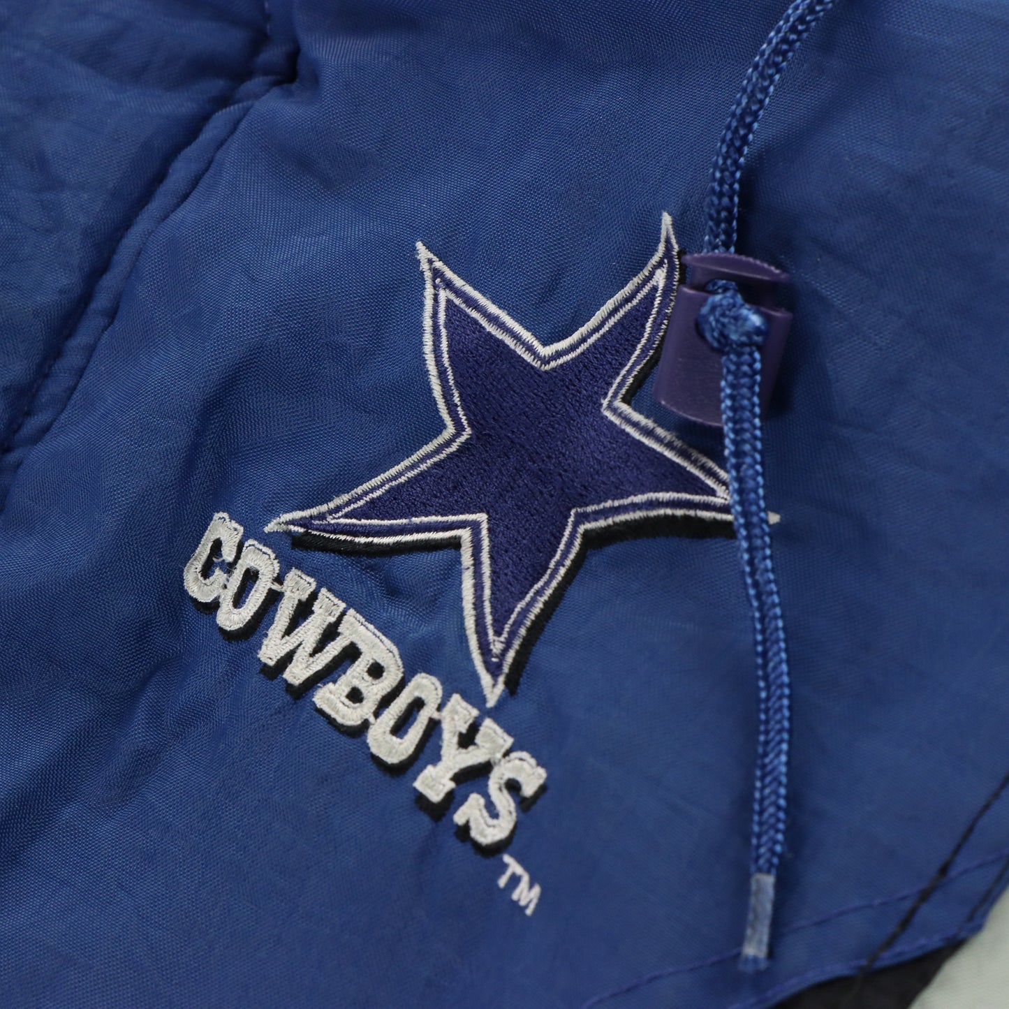 REEBOK Dallas Cowboys Football Embroidered Hooded NFL Windbreaker Jacket (L)