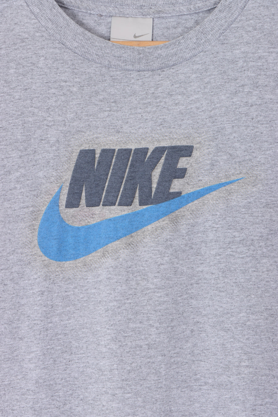 NIKE Big Centre Spell Out Swoosh Logo Grey T-Shirt (M)