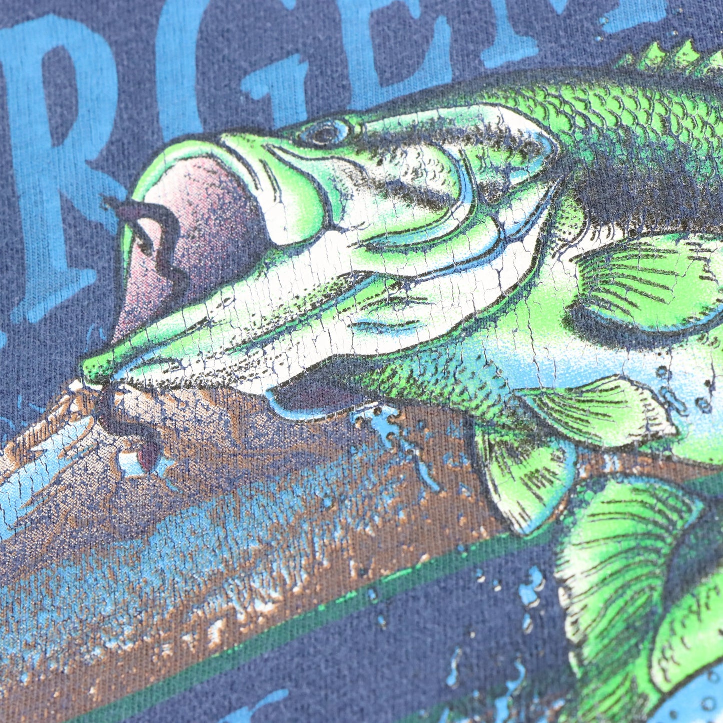 Vintage 1996 BUDWEISER "Outdoor Original" Navy Blue Largemouth Fishing Tee (XL)