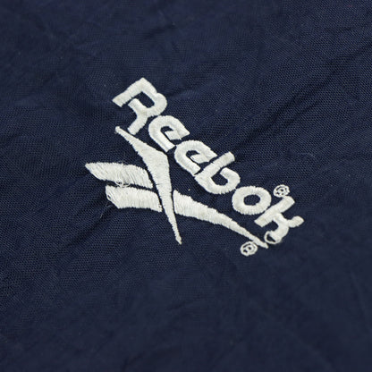 REEBOK Embroidered 3-Logo Navy & White Retro Windbreaker Jacket (L)