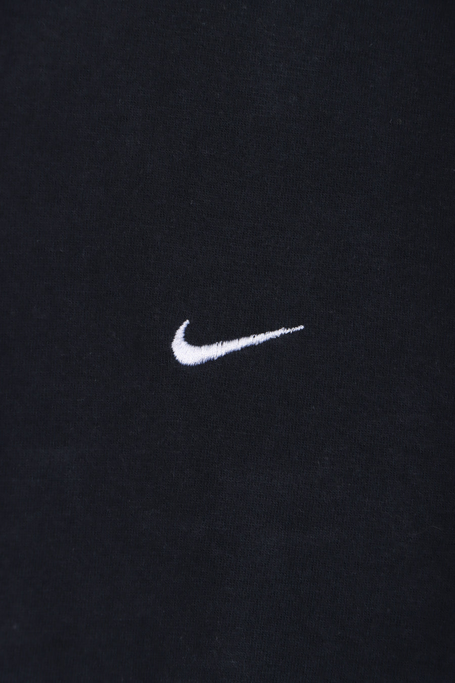NIKE Embroidered Swoosh Logo Casual Black T-Shirt (L)