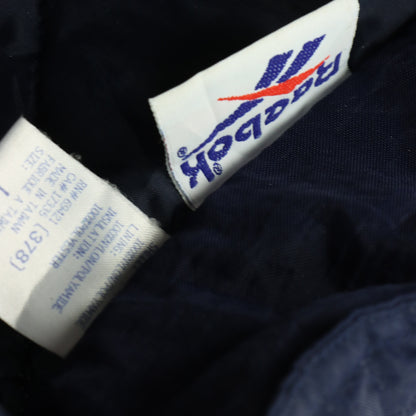 REEBOK Embroidered 3-Logo Navy & White Retro Windbreaker Jacket (L)