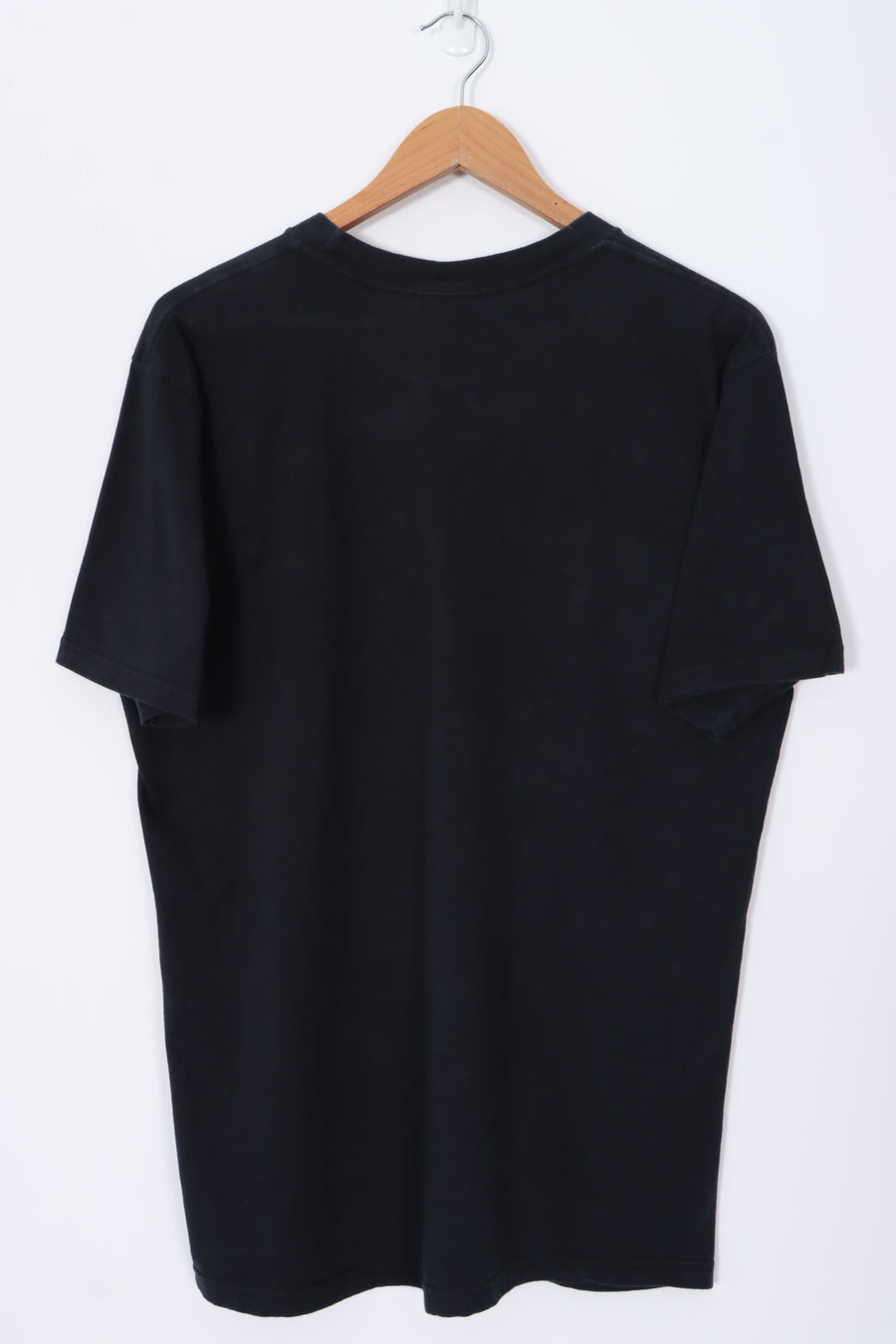 NIKE Embroidered Swoosh Logo Casual Black T-Shirt (L)