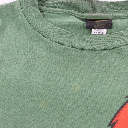 Vintage 1995 LOONEY TUNES Bugs Bunny & Monster Manicure Green USA Made Single Stitch Tee (XL)