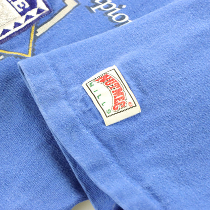 Vintage 1992 DUKE BLUE DEVILS NCAA Single Stitch Blue T-Shirt (L Tall)