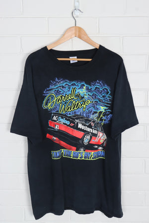 NASCAR Vintage Darrell Waltrip 'Takin' the 90's by Storm' Fluro T-Shirt (XL-XXL)