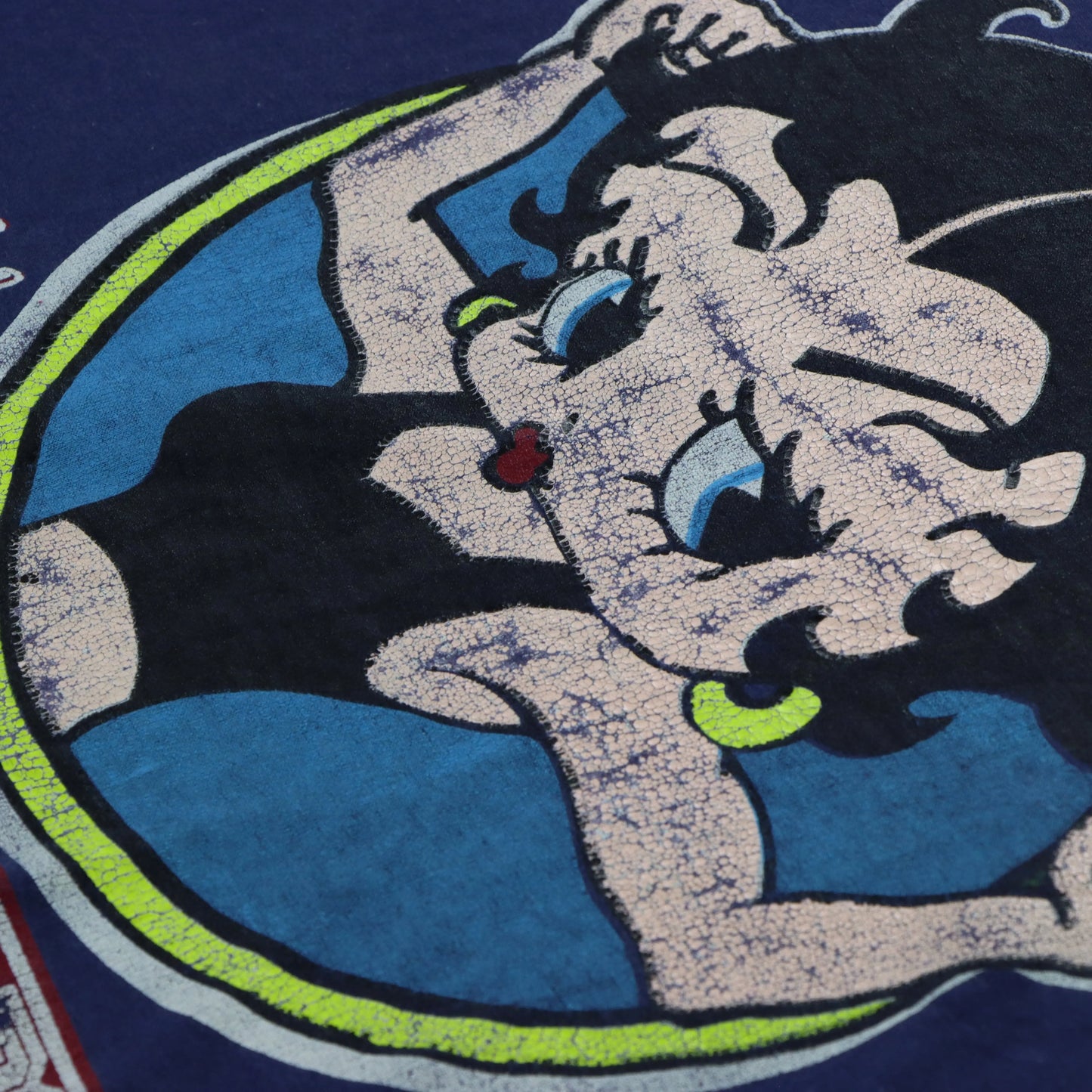 Vintage BUFFED BETTY 90's 'Hard As Steel' Navy 50/50 Single Stitch T-Shirt (XL Tall)