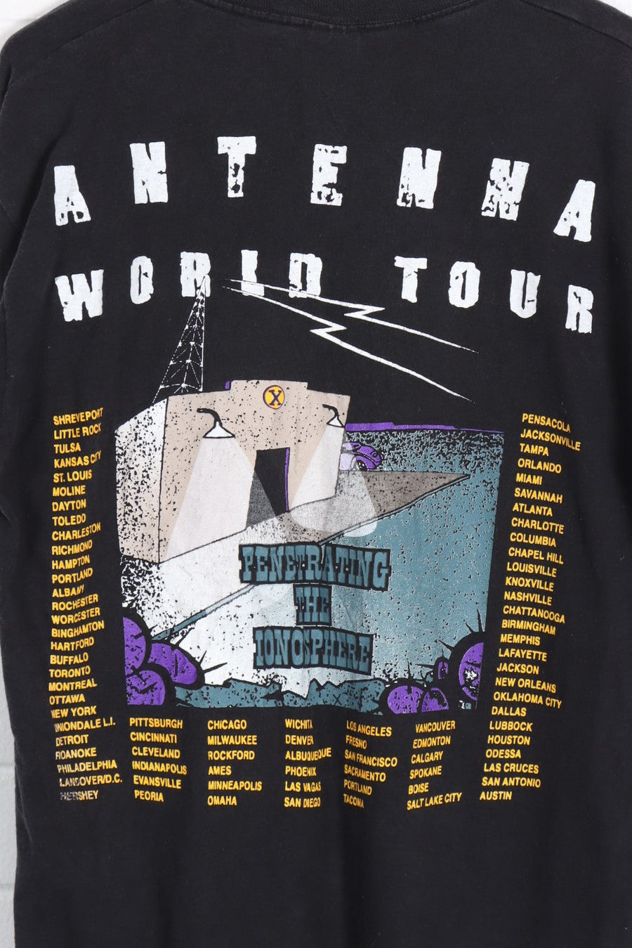 ZZ Top 90s Antenna World Tour Single Stitch T-Shirt USA Made (L-XL)