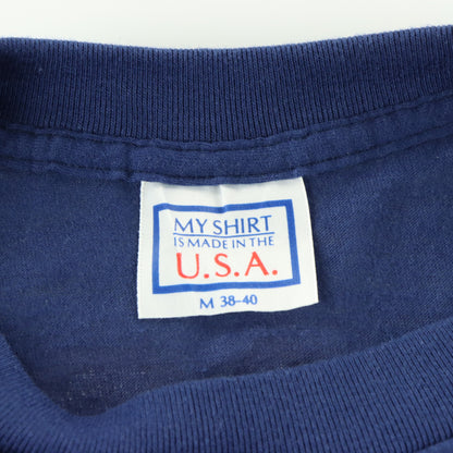 Vintage 1988 Camel Cigarettes "75 Years And Still Smokin'" Blue Single Stitch Slim Fit Tee USA Made (S)