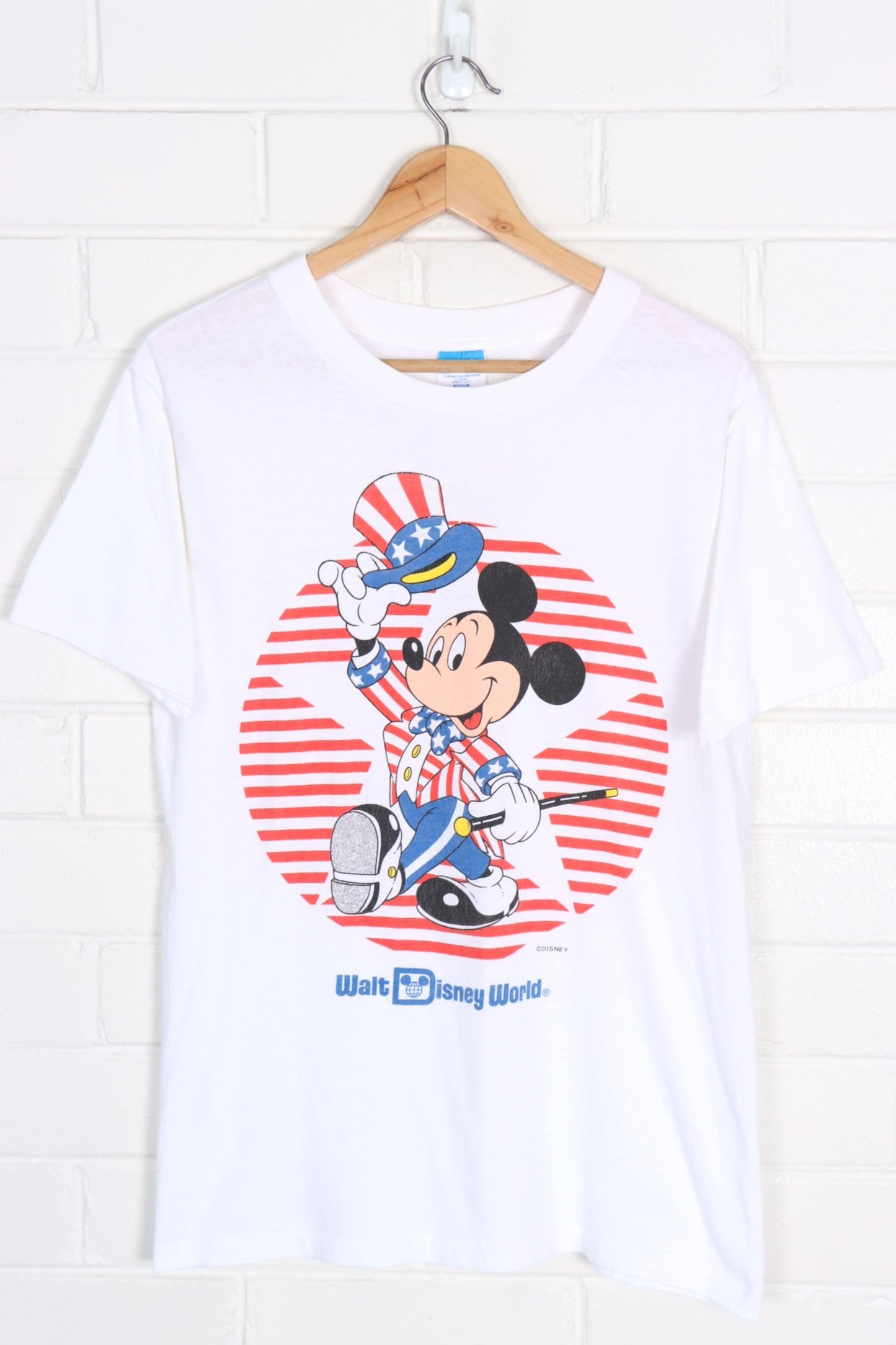 Walt Disney World Mickey Mouse Star America USA Made Tee (M)