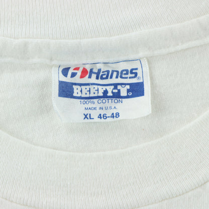 Vintage 1990 American League Oakland vs Boston White MLB Single Stitch Tee USA Made (L TALL)