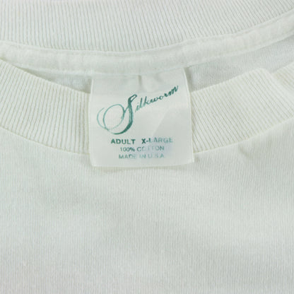 Vintage 1991 Neon "Bud To The Bone" Puff Print & Guitar White Single Stitch Tee USA Made (L-XL)