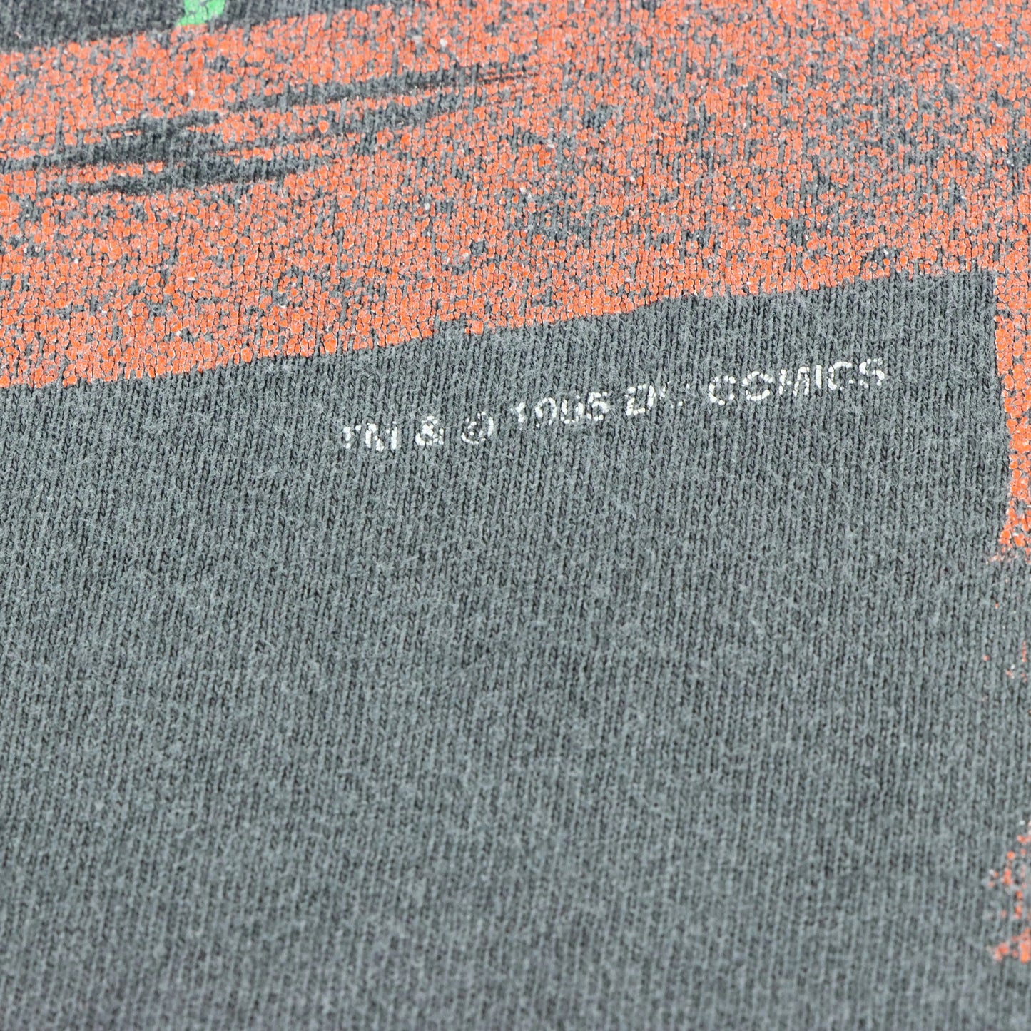 Vintage 1995 DC COMICS The Riddler Jim Carrey "No More Tricks" Thrashed Grey Comic Tee (L-XL TALL)