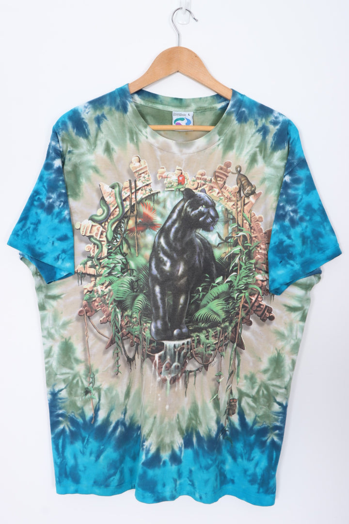 LIQUID BLUE 2000 Black Panther Tie Dye T-Shirt (XL)