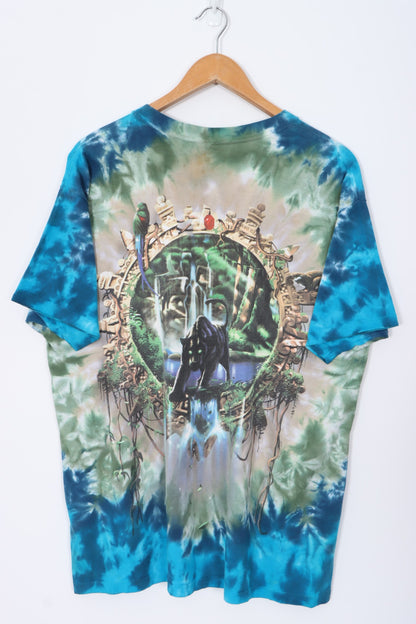 LIQUID BLUE 2000 Black Panther Tie Dye T-Shirt (XL)