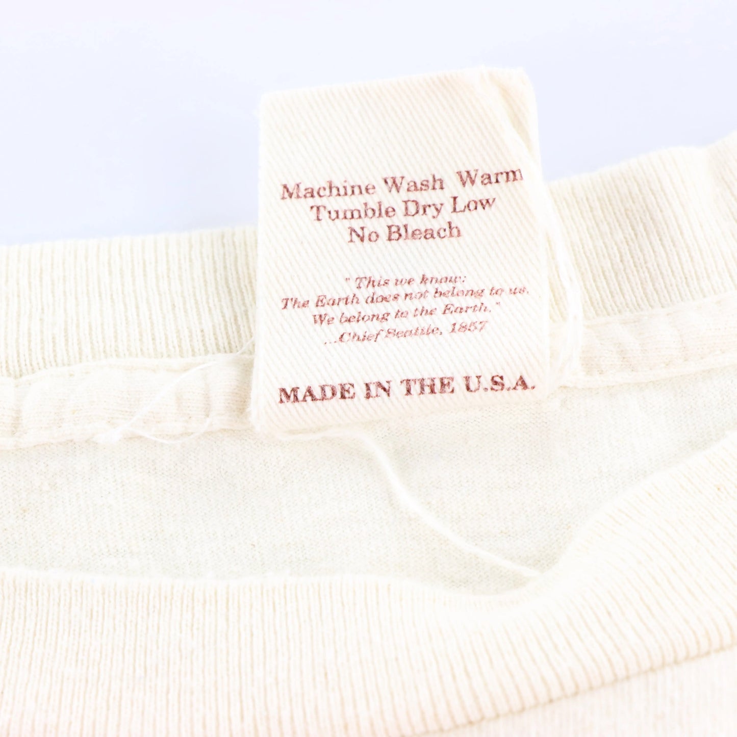 Vintage 1994 HUMAN-I-TEES "Peace Harmony Earth Nature" USA Made Off White Single Stitch T-Shirt (XL)