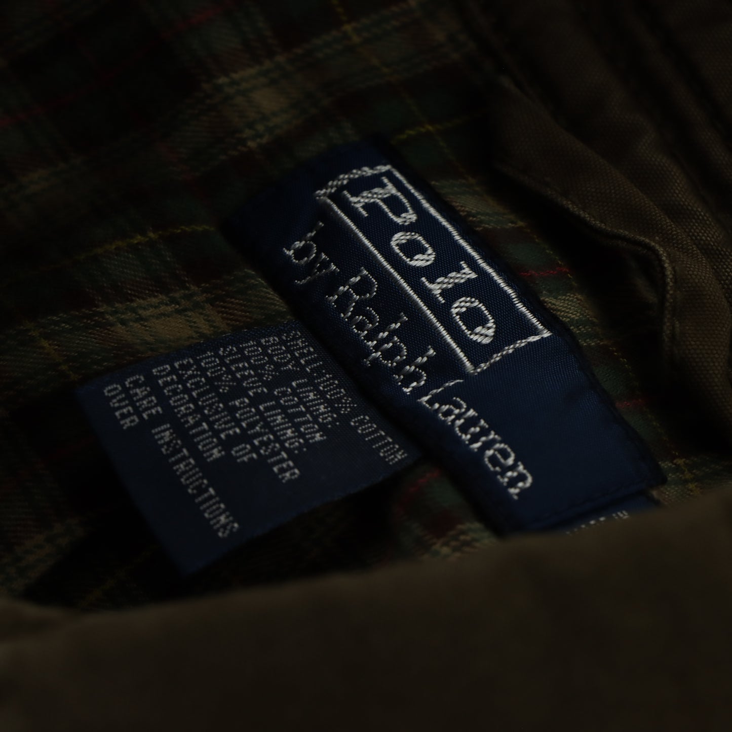 POLO RALPH LAUREN Embroidered Logo Khaki Zip Up Jacket (M)